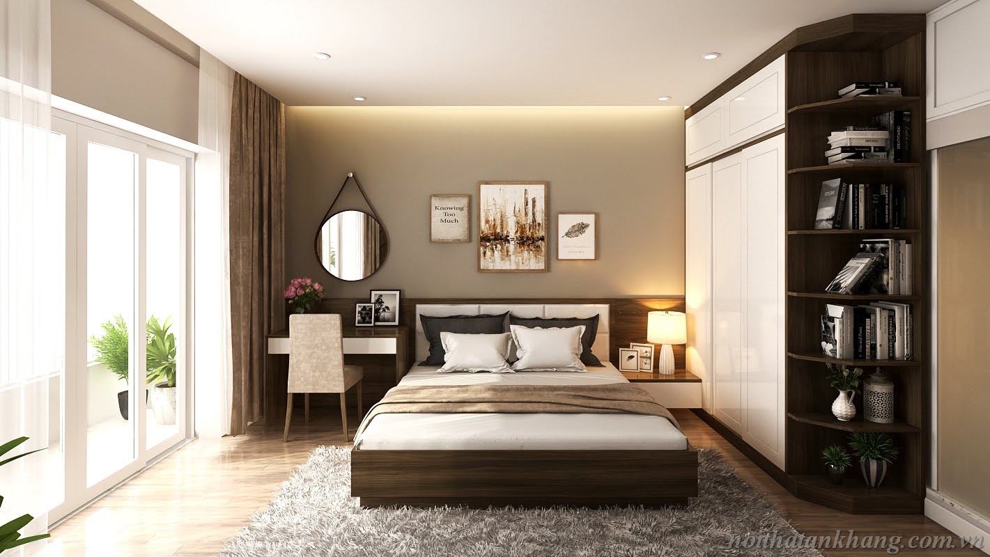 Bộ nội thất phòng ngủ gỗ MDF lõi xanh chống ẩm An Cường